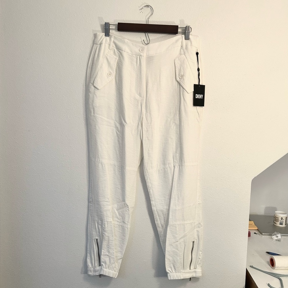NWT DKNY Zip Cuff Woven Joggers Size 10